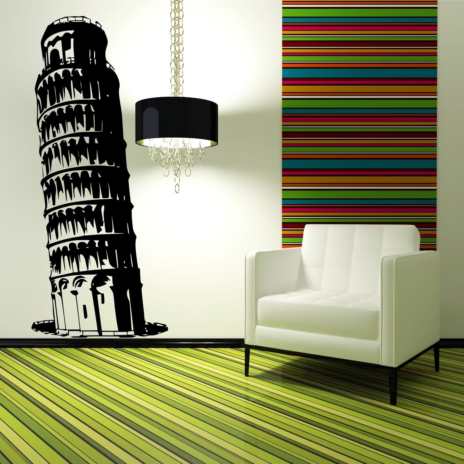 LEANING TOWER OF PISA wall sticker decal mural stencil transfer landmark tower WSD714