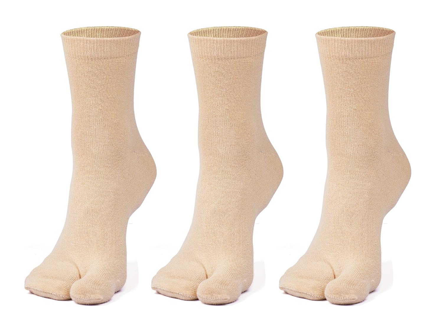 ANCHOR, Ankle Length Toe Socks for Women, Beige/Skin Colour Thumb Socks