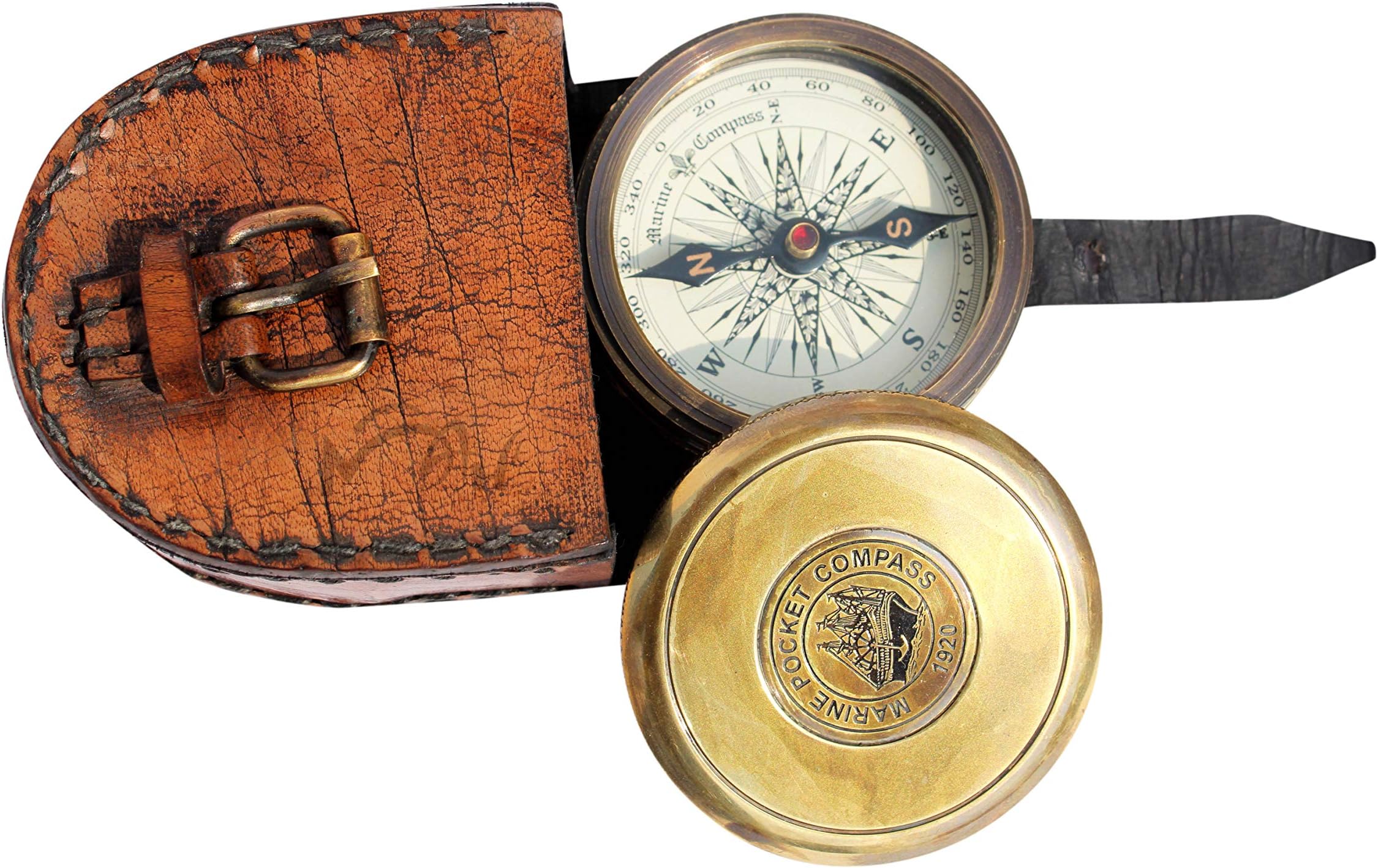 MAH Robert Frost Brass Poem Compass. C-3122