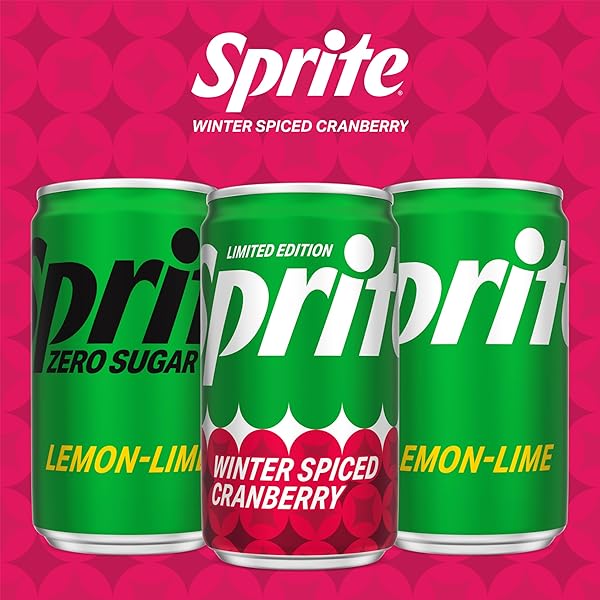 SPRITE WINTER SPICED CRANBERRY SODA SOFT DRINK FRIDGE PACK, 7.5 FL OZ MINI CANS, 10 PACK