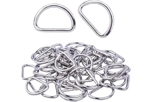 BronaGrand Pack of 50 Metal Nickel Plated D Ring (1inch)