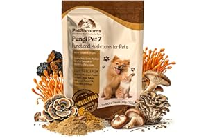 iFungi PetShrooms 7 Mushroom Blend for Pets | 7 Mushroom Organic Whole-Spectrum Blend | Canadian-Made | Water-Soluble | 1g Da