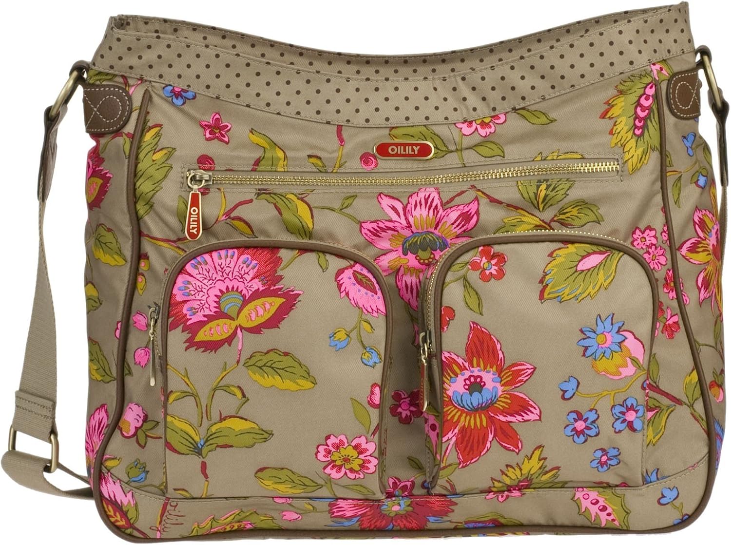 Oilily Colored Dreams A4 Beige Damen Laptoptasche 15 Zoll Messenger Bag