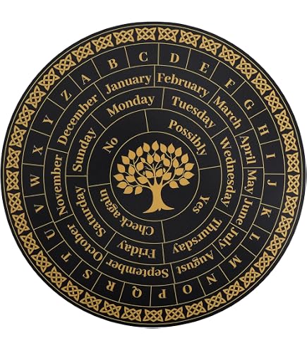 Andoer Pendule en bois avec étoile - Tableau de divination rond métaphysique - Sorcellerie Wiccan - Autel pour débutant Andoer Pendule en bois avec étoile - Tableau de divination rond métaphysique - Sorcellerie Wiccan - Autel pour débutant