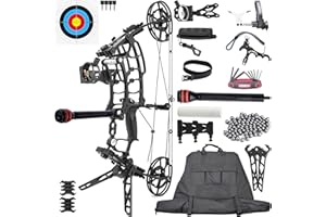 CENWTY Compound Bow Set for Steel Ball, Draw Weight 40-65 LBS, Short-Axis Hunting Compound Bow, can Shoot Arrow and Steel Ball for Archery Hunting Target Shooting Bowfishing