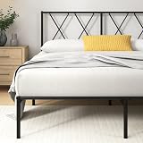 Zinus Elias Modern 3ft Metal Bed Frame with Headboard Black 90 x 190 cm view 3