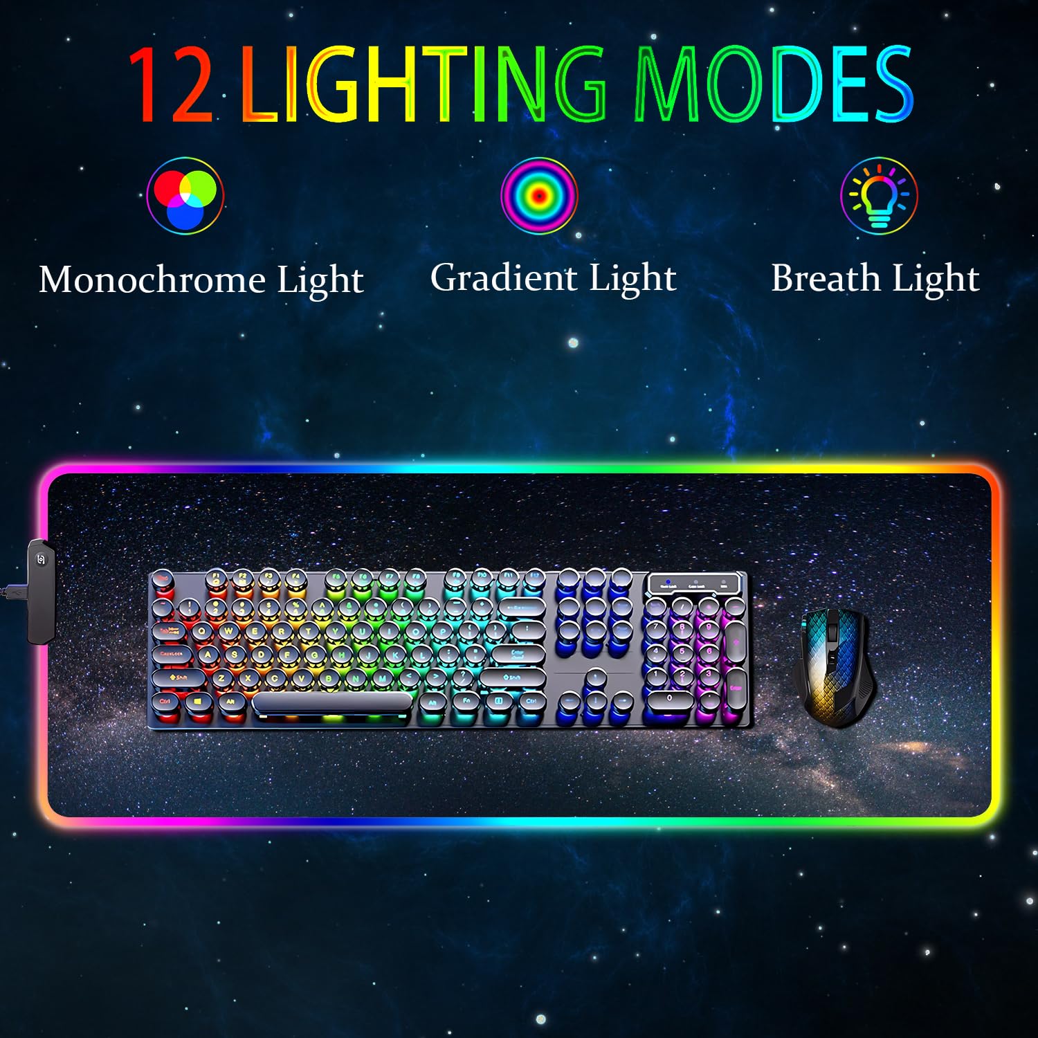 Condition photo showing As Is for armanza rgb gaming mouse pad, large mousepad with led light, keyboard pad gaming accessories for des
