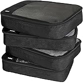 Packing Cubes for Travel Essentials,4 Set Packing Cubes for Suitcases,Lightweight Mesh Luggage Organizer Bag,Black
