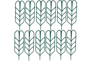 Jashem Garden Trellis for Climbing Plants 12 PCS Plastic Indoor Trellis for Potted Plants Green Stackable Mini Climbing Plant Stupport DIY Flower Pot Support for Pea Vegetable Clematis (12 Packs)