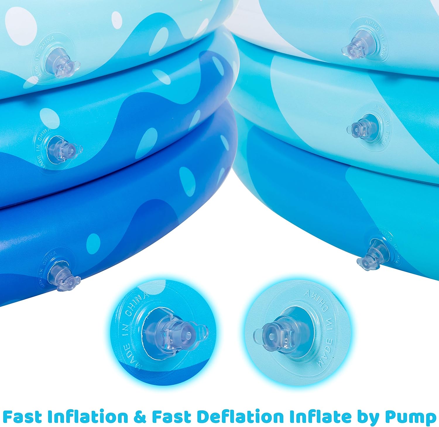 2 Packs 45" X 10" Inflatable Kiddie Pools, Blue Swimming Pool for Kids Summer Fun, Indoor&Outdoor Water Pool Baby Pool Pit Ball Pool for Ages 3+: Toys & Games