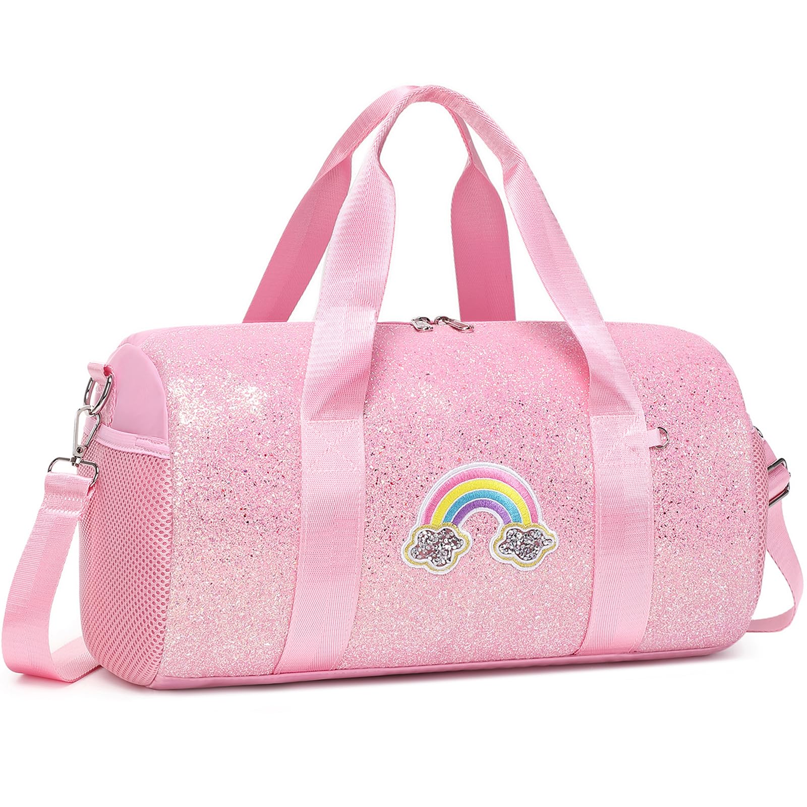 Glitter Girls Dance Bag for Kids Ballet Bag Small School Bag Shoulder Bag Kids Sports Duffel Gymnastics Bag Kids Travel Bag with Waterproof Pocket