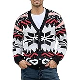 PLEPAN Men's Skeleton Cardigan Sweaters Button Down Unisex Knitted Halloween Sweater Outwear with Pockets