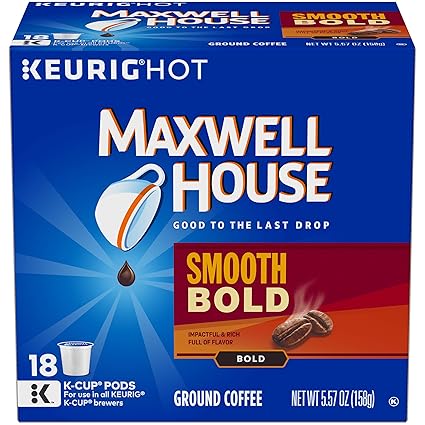 Amazon Com Maxwell House Smooth Bold Dark Roast K Cup Coffee Pods 72 Pods 4 Packs Of 18 Grocery Gourmet Food