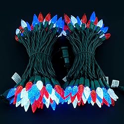 YULETIME Red White Blue One-Piece C6 LED Christmas