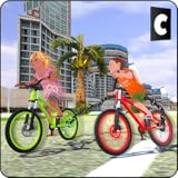 Chained Kids Bicycle Stunts