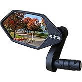 MEACHOW New Bar End Bike Mirror, Crystal UHD Automotive Grade Glass Lens E-Bike Mirrors, Scratch Resistant, Safe Rearview Mir