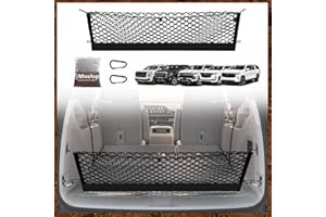Muslogy Envelope Style Trunk Cargo Net Compatible with 2021-2025 Chevy Suburban&Tahoe, GMC Yukon&Yukon XL, Cadillac Escalade Accessories Upgraded Mesh Storage Luggage Net with Metal Hooks
