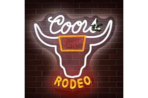 ADS JIE Western Decor Cowboy Neon Sign - 9 Brightness Adjustments Usb Powered, Cow Skull Light, Sign Beer, Bar Club Bull Led 