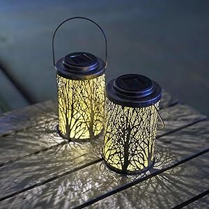 Hanging Solar Lights Outdoor - Solar Lanterns Garden Solar Patio Table Lamps Decorative SUNWIND 2 Pack for Garden, Backyard, Tree, Porch, Wall, Fence