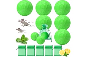 Homsor Mouse Repellent 10 Pack Natural Peppermint Oil Rodent Repellent Balls Pet Safe Mice Repellent Indoor Outdoor to Keep Rat Mice Mouse Rodent Away in House Car Engines RV Garage Attic Camper