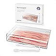 Pikanty - Bacon Container for Refrigerator | Fridge Storage and Deli Meat Keeper with Food Serving Tongs and Drain Plate | Dishwasher Safe | Made in USA