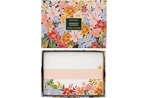 RIFLE PAPER CO. Marguerite Social Stationery Set - Set of 12 Cover-Weight Flat Notes - Full Color Designs on Back - Natural White Cover Paper - Great for Thank Yous, Greetings and More