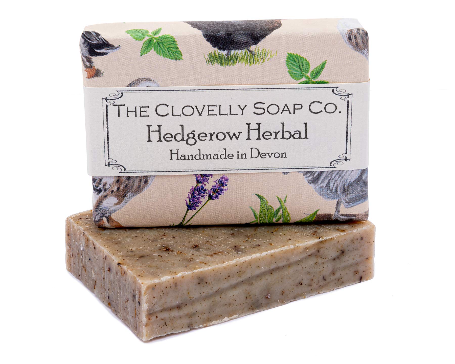 Clovelly Soap Co Natural Handmade Exfoliating Soap Bar with Comfrey Lavender & Nettle for all Skin Types 100g