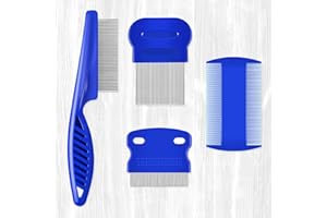 4-Pack Stainless Steel Flea Combs for Dogs & Cats – Large Size for Grooming & Lice Removal