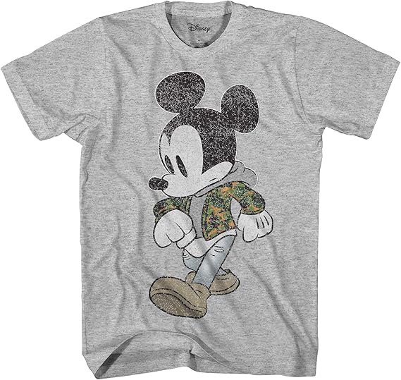 ミッキーマウス 迷彩柄 ディズニーランド ワールド レトロ クラシック ヴィンテージ Tシャツ 面白い ユーモア 大人 メンズ グラフィック Tシャツ アパレル Tシャツ カットソー 通販 Amazon