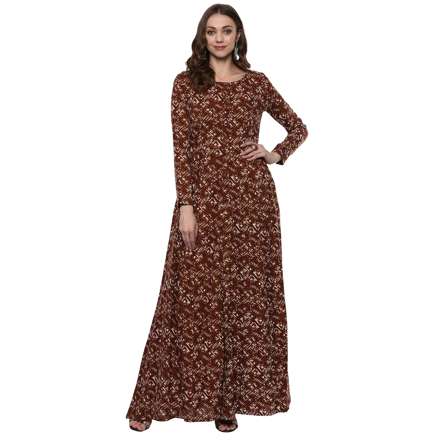 brown maxi dress