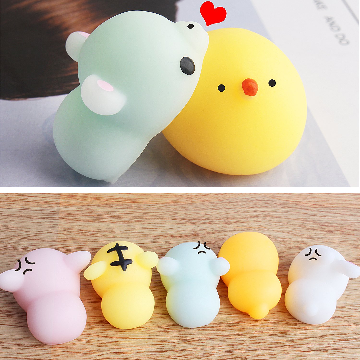 Mochi Animal Squishies Toys, Outee 12 Pcs Soft Squishy Rabbit Mochi