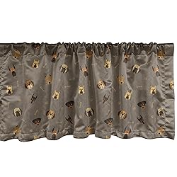 Ambesonne Dog Lover Window Valance, Repetitive