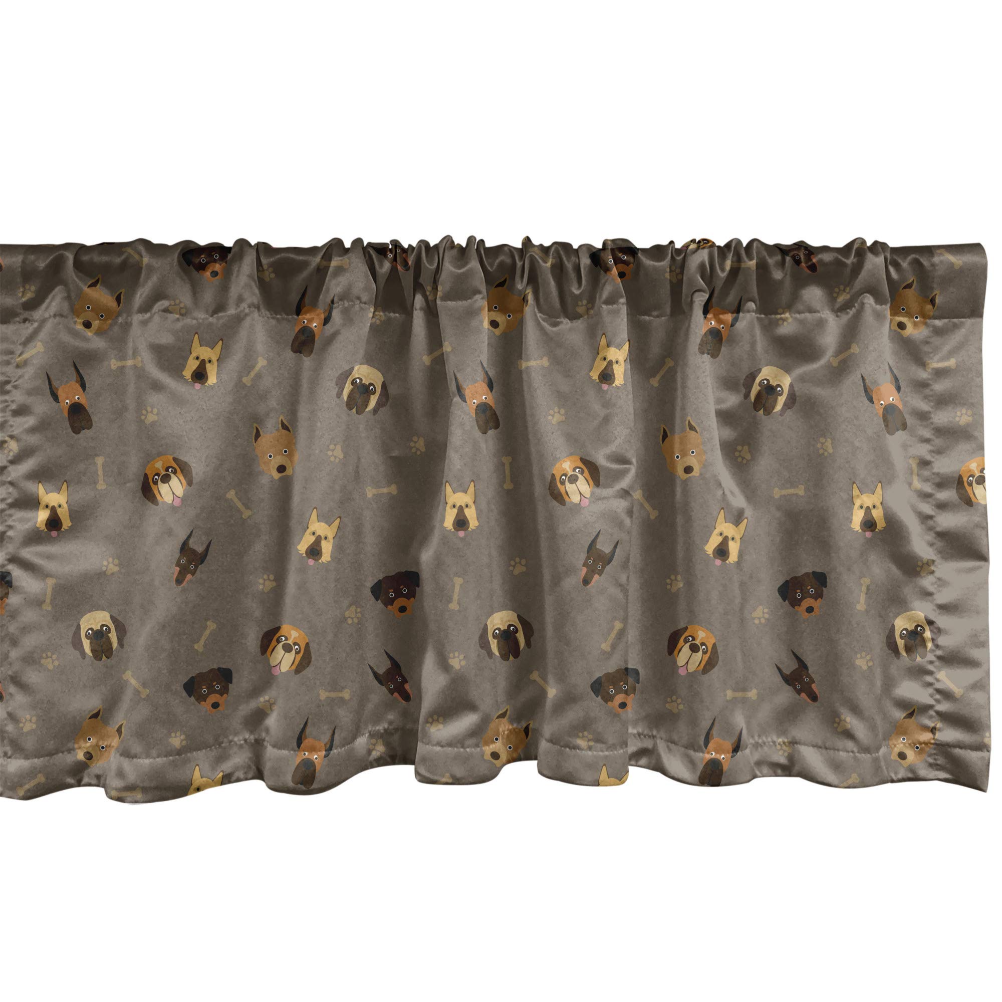 Ambesonne Dog Lover Window Valance, Repetitive