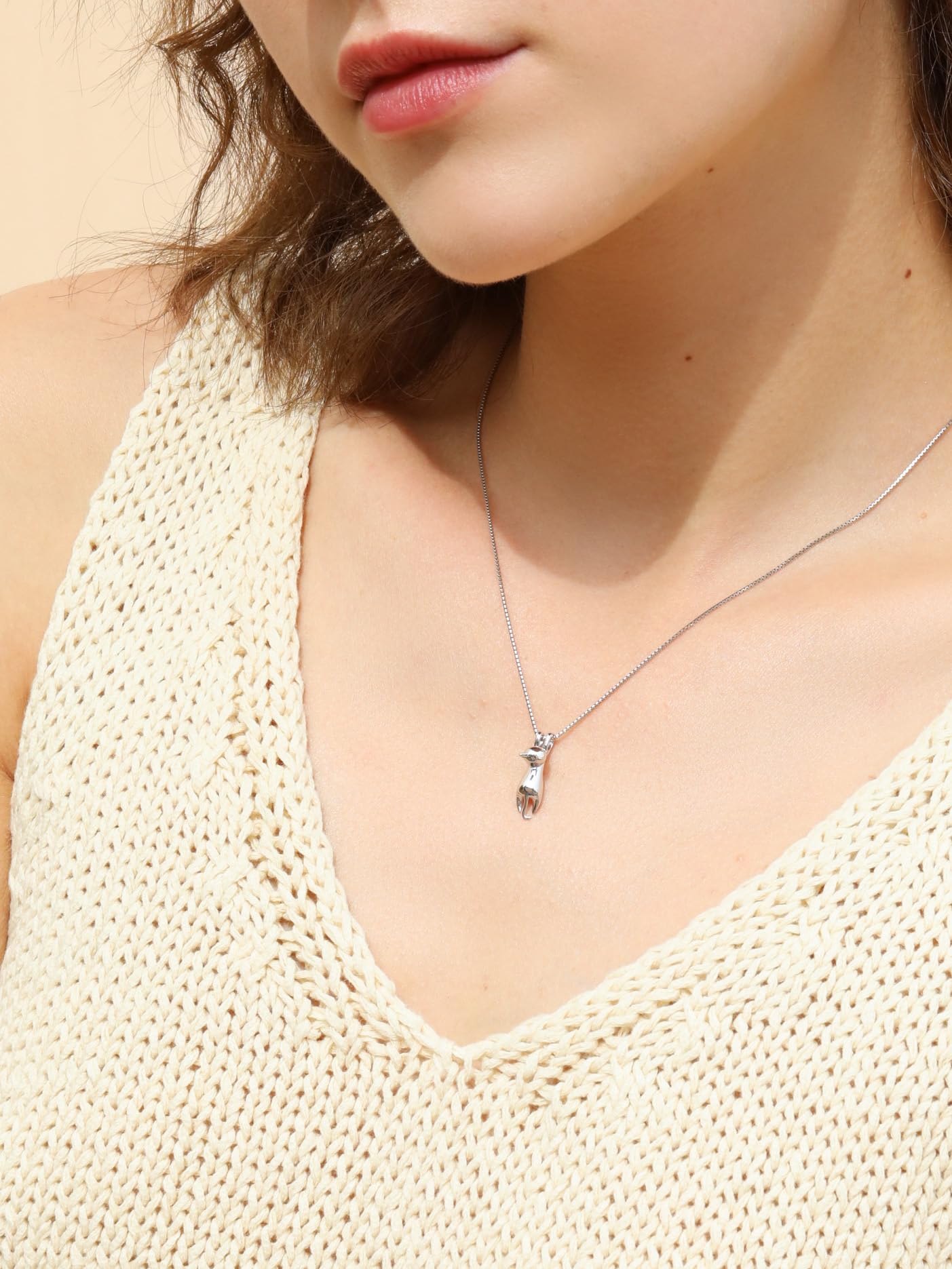 S.Leaf 925 Sterling Silver Cat Necklace Jewelry for Women Trendy Dainty Charm Pendant Necklaces Best Friend Birthday Gifts for Her Sister Mom Wife Womens