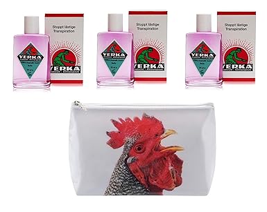 Yerka Deo 3 x 50 ml Vorteilspackung mit schöner gratis Waschtasche