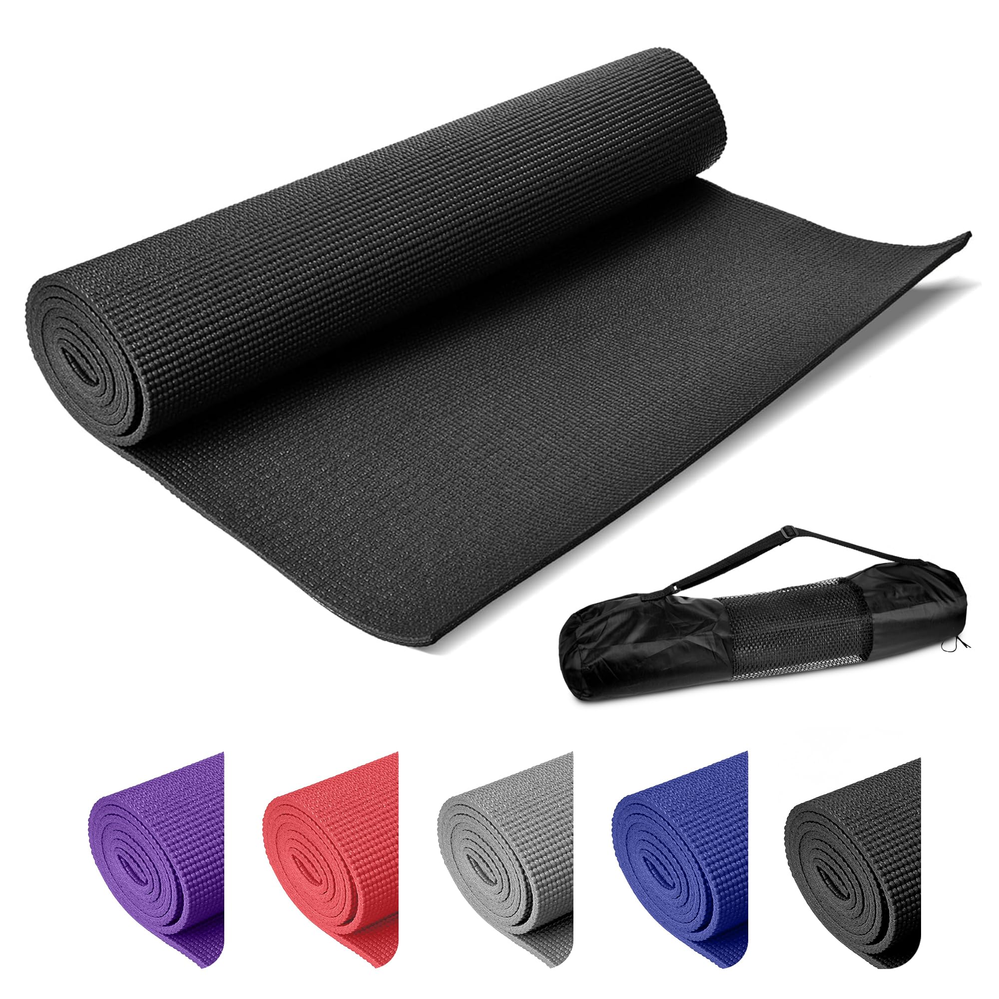 ASAB 6mm Yoga Mat Waterproof Large Non-Slip Yoga & Exercise Mat Thick Tear Resistant, Easy to Clean Comfortable Training & Workout Floor Mat for Home or Outdoor, Gym, Pilates, Stretching & Meditation