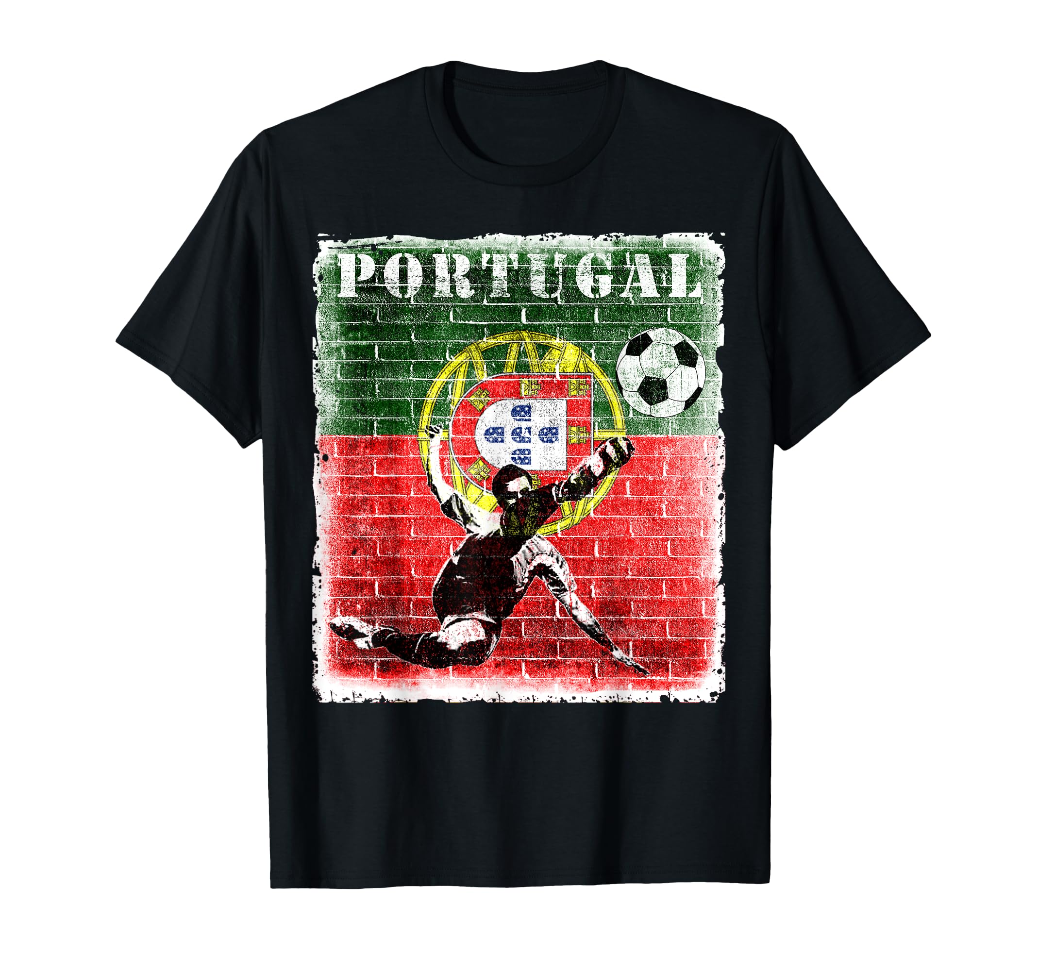 Portuguese Flag Soccer Football National Team Distressed T-Shirt