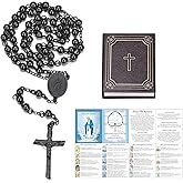 FaithHeart Virgin Mary Rosary for Women, Gold/Silver/Rose Gold/Black Stainless Steel Rosary Necklace for Women Dainty Catholic Gifts with Pray Card and Gift Box