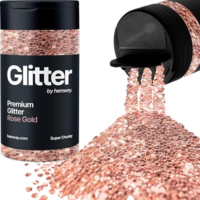 Hemway Rose Gold Glitter Shaker 130g 1/8in Metallic Flake Resin Craft