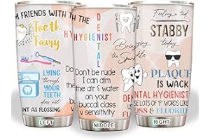 MEDROC Dental Hygienist Gifts Tumbler - Stainless Steel 20oz, Funny Dental Hygiene Gifts For Women Men, National Dental Hygienists Week Gifts For Coworker Drinking Coffee Cups (DH05)