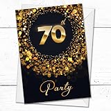 Olivia Samuel 70th Birthday Invitations Pack of 20 Black Gold Effect A6 Ready view 4