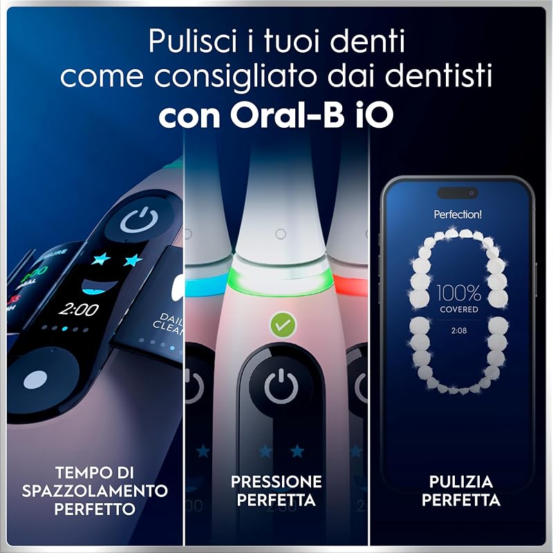 Spazzolino Elettrico Ricaricabile iO 6N Rosa, 2 Testine Di Ricambio, 1 Custodia Da Viaggio. 1 Spazzolino