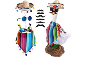 4 Pcs/Set Mexican Porch Goose Outfits, 23"/ 17" Lawn Goose Statue Clothes Costume for Cinco De Mayo, Garden Goose Clothes Mex