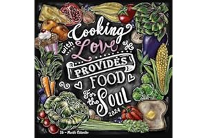 SELLERS PUBLISHING, INC. Cooking with Love Provides Food for The Soul 2024 Wall Calendar, 16-Month Cooking Calendar, 12" x 12"