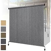 Shade&Beyond Outdoor Roller Shades with Splicing Design, 8' W x 8' H Cordless Patio Roll Up Blinds, Exterior Shade Cloth Roll for Porch, Gazebo, Pergola, Balcony, Gray