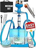 Royal Blue Hookah 2 Hose Hookah Set with Travel