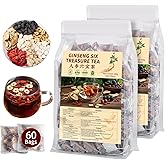 Kidney Tea Formula Ginseng Six Treasure Tea - Natural Chinese Traditional Herbal Ginseng Five Treasures Kidney Detox Cleanse Teabag For Men Women (60 Bags/2 Pack)