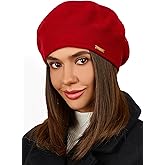 niceacsrise Beret - Warm Lined Wool Angora Knit Berets - French Paris Hat for Women