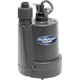 Superior Pump 91250 1800GPH Thermoplastic Submersible Utility Pump with 10-Foot Cord, 1/4 HP