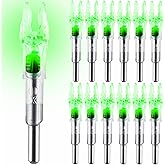 KEAUP 12 Pack X Lighted Nocks Universal Fit for Arrows with ID .204/.233/.244/.246 Light Up Nocks with ON/Off Switch for Archery Hunting
